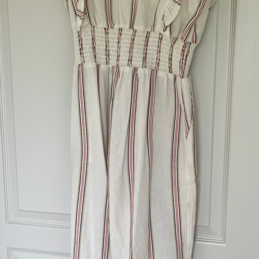Billabong Striped Jumpsuit With Flutter Sleeves - image 4